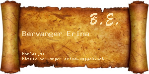 Bervanger Erina névjegykártya